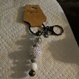 Handmade Beaded Keyfinder Purse Keychain with Sparkle Beads
